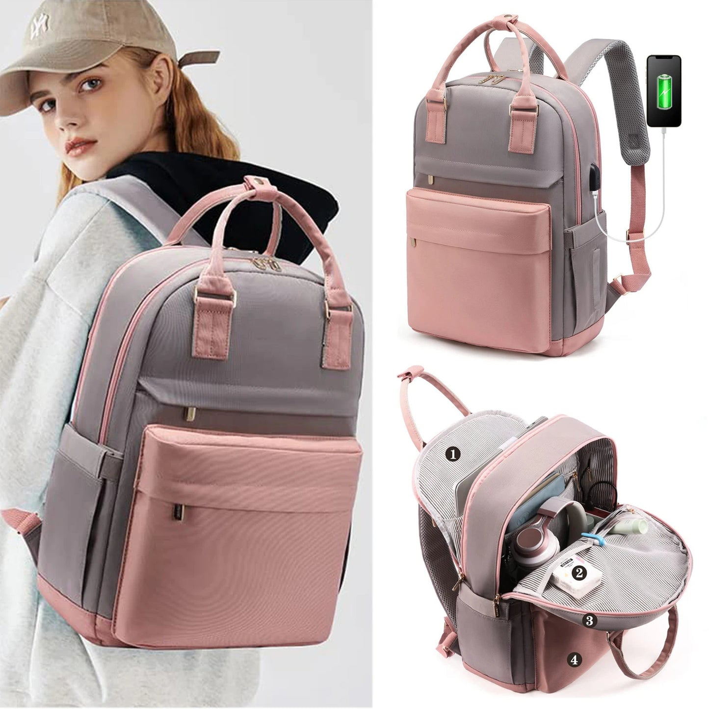 Stylish & Spacious Girls Laptop Backpack – Perfect for Travel & Everyday Use!